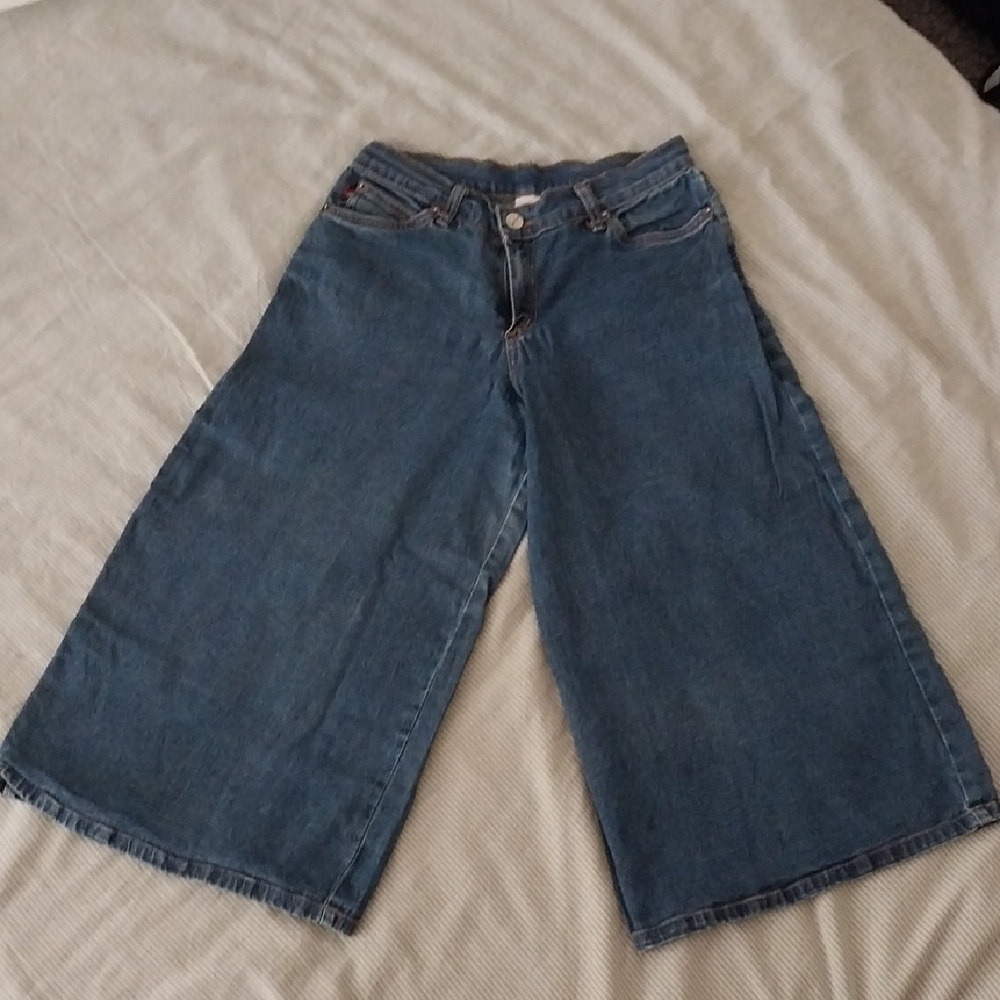 Women's Vintage Stretch Wide-Leg Capri Jeans